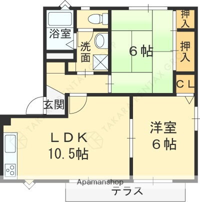 兵庫県宝塚市川面２ 清荒神駅 2LDK アパート 賃貸物件詳細