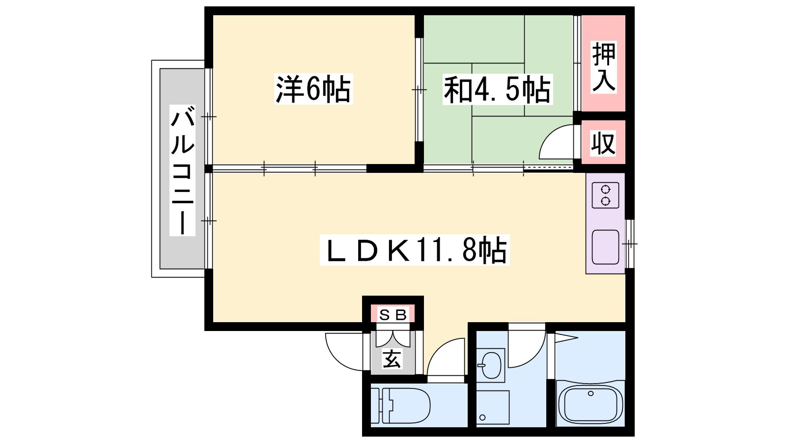 兵庫県姫路市御立東１ 野里駅 2LDK アパート 賃貸物件詳細