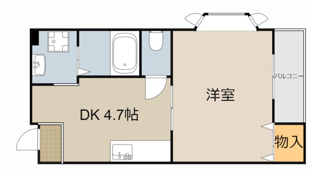 エルソル 2階 1DK 賃貸物件詳細