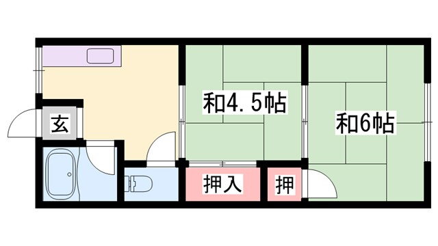 兵庫県姫路市白浜町 白浜の宮駅 2K アパート 賃貸物件詳細