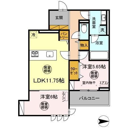 アピシウス 1階 2LDK 賃貸物件詳細