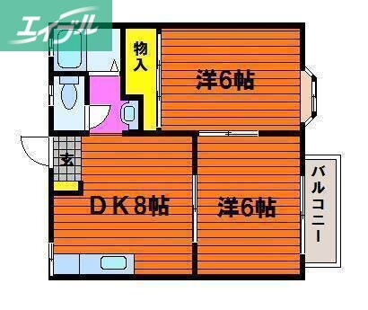 岡山県岡山市北区辰巳 北長瀬駅 2DK アパート 賃貸物件詳細