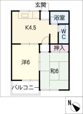 シャルム杉 1階 2K 賃貸物件詳細