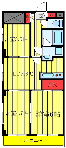 東京都北区赤羽２ 赤羽駅 3DK マンション 賃貸物件詳細