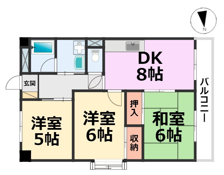兵庫県尼崎市七松町２ 立花駅 3DK マンション 賃貸物件詳細