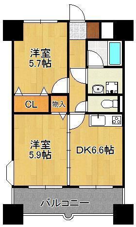 ニューシティアパートメンツ南小倉Ｉ 8階 2DK 賃貸物件詳細