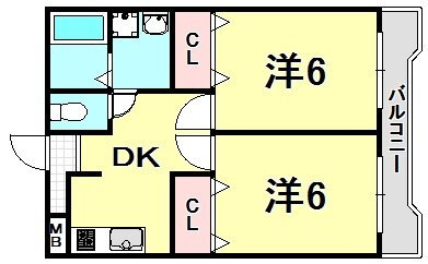 兵庫県西宮市松園町 夙川駅 2DK マンション 賃貸物件詳細