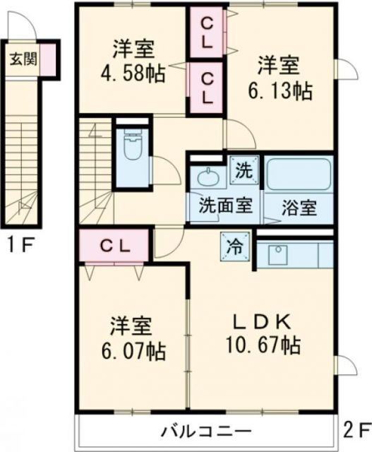 福岡県直方市知古２ 筑豊直方駅 3LDK アパート 賃貸物件詳細