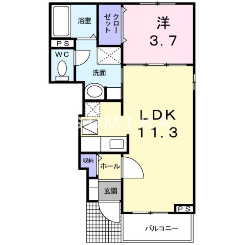 バモス・シバ 1階 1LDK 賃貸物件詳細
