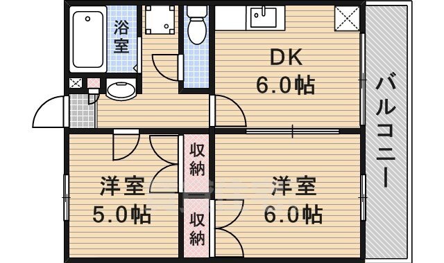 サンハイム高瀬 1階 2DK 賃貸物件詳細