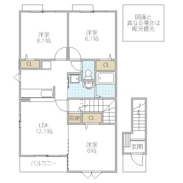 茨城県日立市東滑川町１ 日立駅 3LDK アパート 賃貸物件詳細