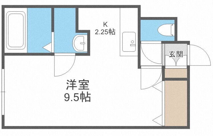 北海道北広島市大曲南ヶ丘２ 上野幌駅 1K アパート 賃貸物件詳細