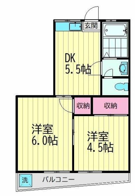 ハイツ柏 1階 2DK 賃貸物件詳細