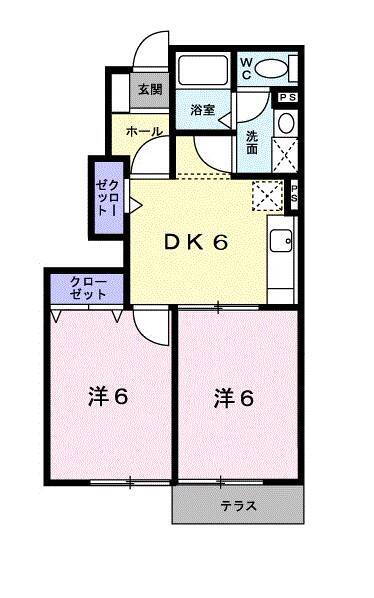 シャトルＫ 1階 2DK 賃貸物件詳細