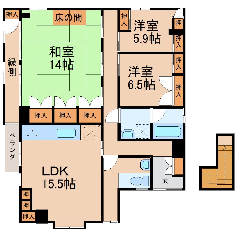 鹿児島県鹿屋市寿７ 3LDK マンション 賃貸物件詳細