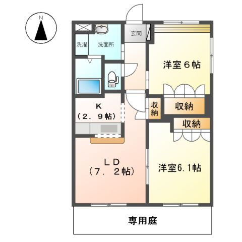 福井県坂井市丸岡町猪爪７ 春江駅 2LDK アパート 賃貸物件詳細