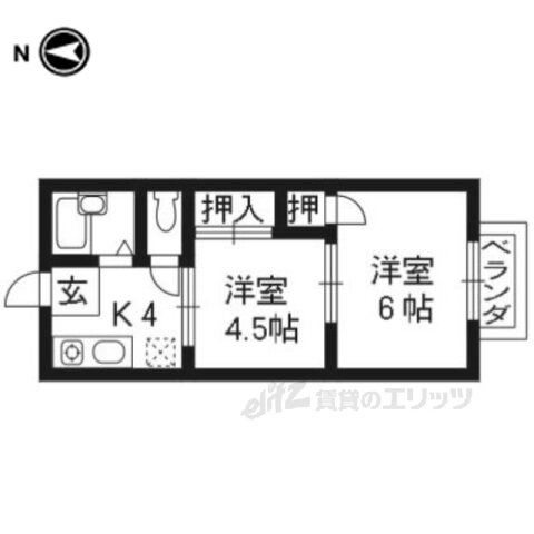 京都府向日市寺戸町二ノ坪 東向日駅 2K アパート 賃貸物件詳細