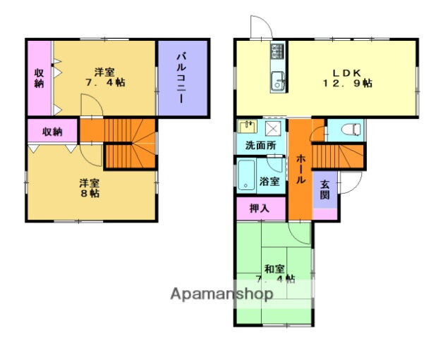 萩荘西田１８９－１３貸家 3LDK 賃貸物件詳細