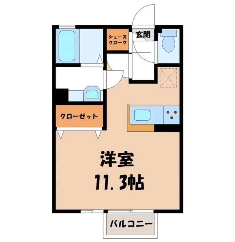 茨城県古河市諸川 ワンルーム アパート 賃貸物件詳細