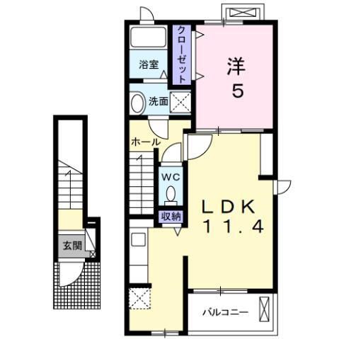 江雅 2階 1LDK 賃貸物件詳細