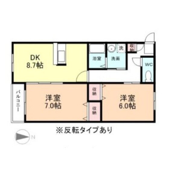 ドリーム・イーストＢ棟 1階 2DK 賃貸物件詳細