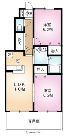 エーヴィシャルメＡ 1階 2LDK 賃貸物件詳細