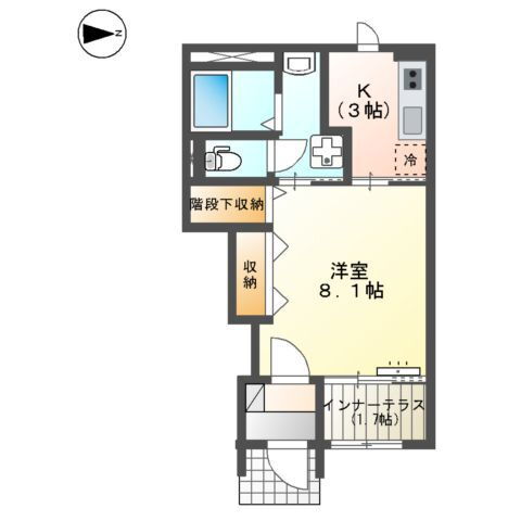 愛媛県松山市朝日ケ丘２ 衣山駅 1K アパート 賃貸物件詳細