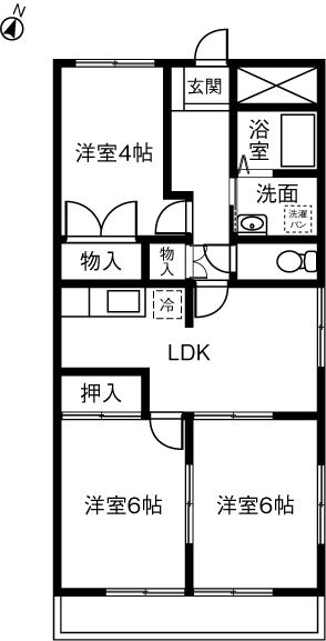 寿々やマンション間々原４０８号室 4階 3LDK 賃貸物件詳細