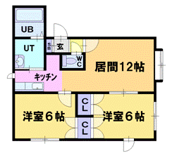 北海道北広島市朝日町３ 北広島駅 2LDK アパート 賃貸物件詳細