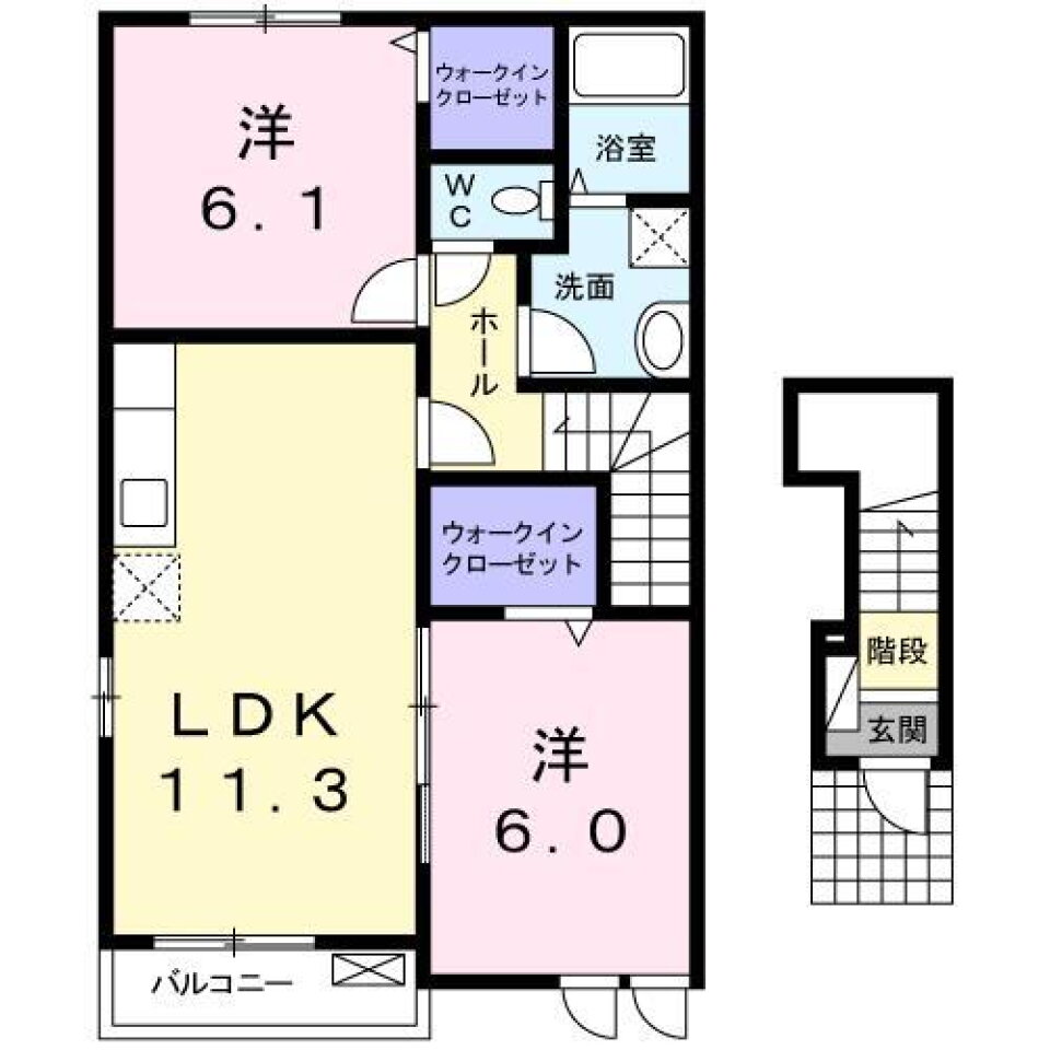 グレイス　愛 2階 2LDK 賃貸物件詳細