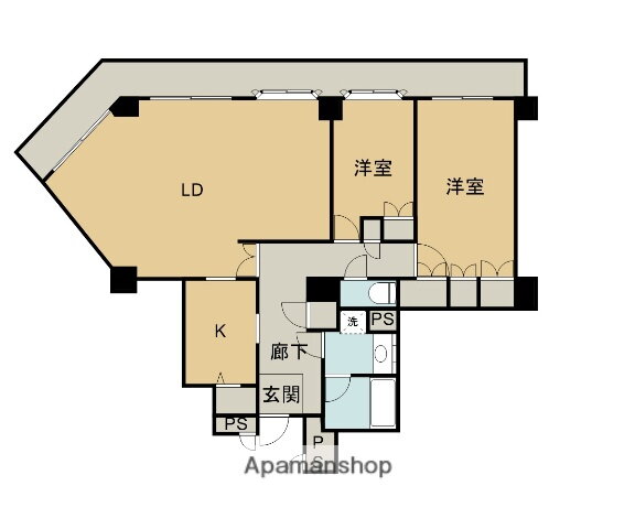 シティタワー仙台 20階 2LDK 賃貸物件詳細