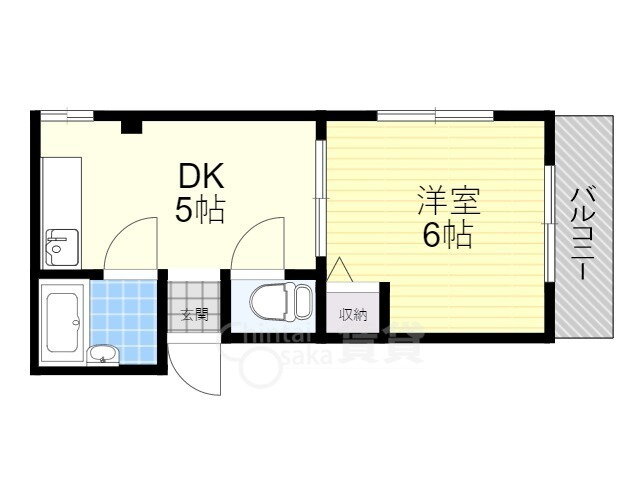 箕面コスモビル 2階 1DK 賃貸物件詳細