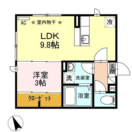 秋田県秋田市旭南２ 秋田駅 1LDK アパート 賃貸物件詳細