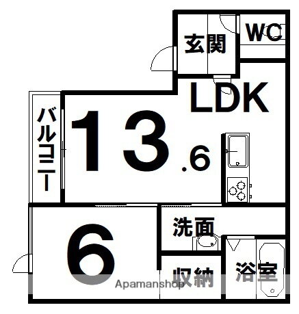 北海道帯広市西八条北２ 帯広駅 1LDK アパート 賃貸物件詳細