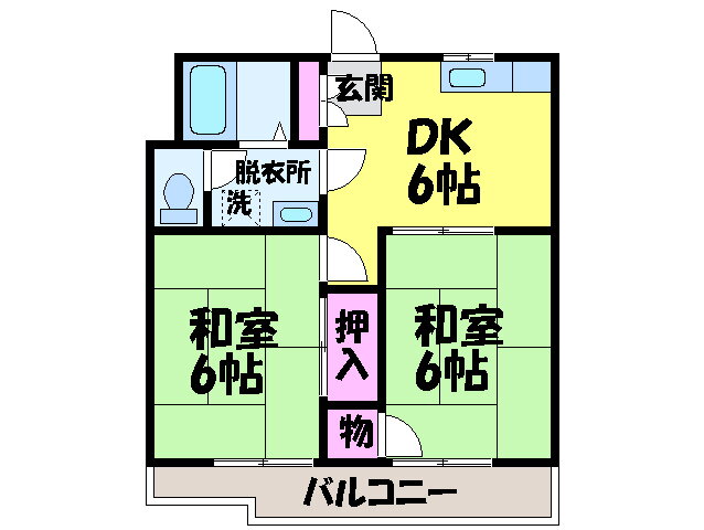 ファミーユシノハラ・ 2階 2DK 賃貸物件詳細