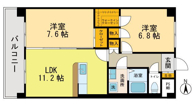 東京都武蔵村山市神明３ 上北台駅 2LDK マンション 賃貸物件詳細