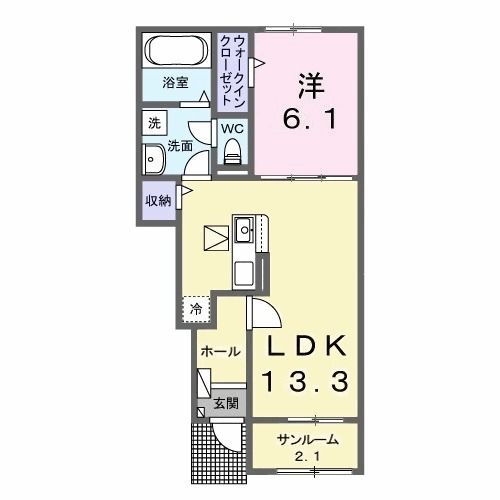 フェリス 1階 1LDK 賃貸物件詳細