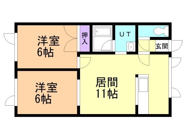 北海道函館市本通１ 2LDK アパート 賃貸物件詳細