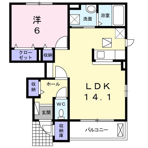 愛知県一宮市奥町字丁田 奥町駅 1LDK アパート 賃貸物件詳細