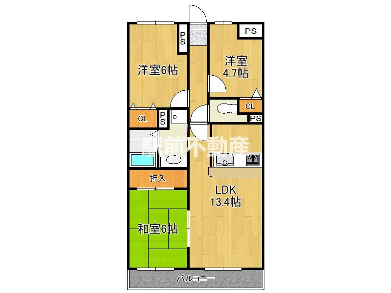コアマンション中友 3階 3LDK 賃貸物件詳細