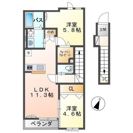 茨城県取手市戸頭 南守谷駅 2LDK アパート 賃貸物件詳細