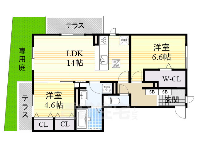 大阪府箕面市新稲５ 牧落駅 2LDK アパート 賃貸物件詳細