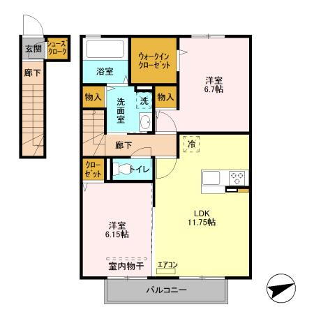 千葉県四街道市山梨 物井駅 2LDK アパート 賃貸物件詳細
