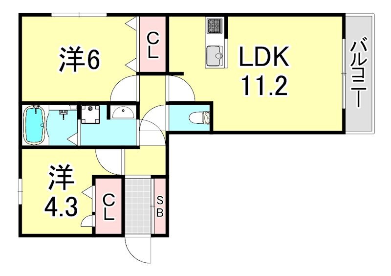 兵庫県西宮市笠屋町 東鳴尾駅 2LDK アパート 賃貸物件詳細