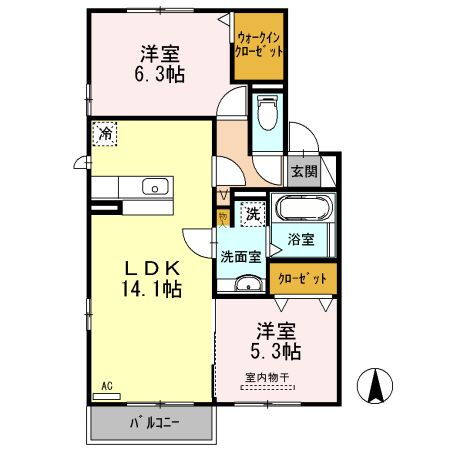 岐阜県各務原市鵜沼三ツ池町３ 二十軒駅 2LDK アパート 賃貸物件詳細