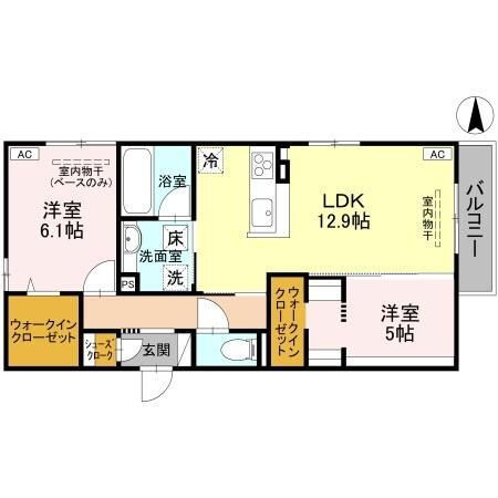 Ｄ－Ｇｒａｎｄｅ東田地方 1階 2LDK 賃貸物件詳細