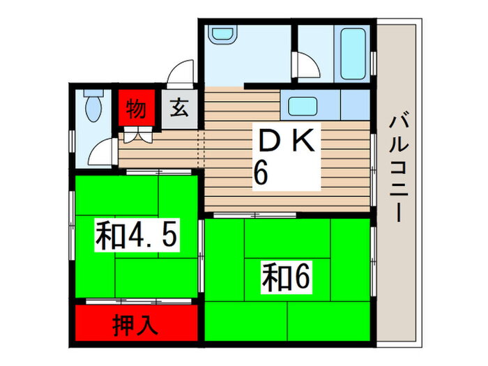 ビレッジハウス検見川６号棟 3階 2DK 賃貸物件詳細