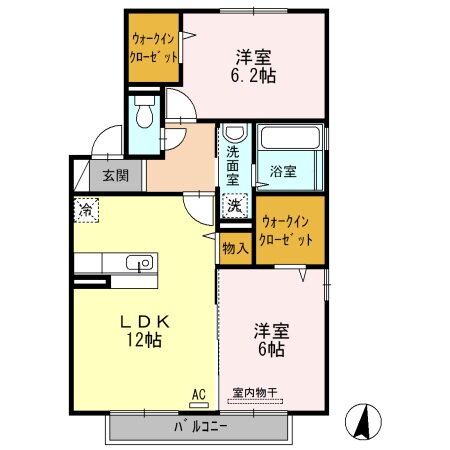 クオーレ　Ａ棟 2階 2LDK 賃貸物件詳細