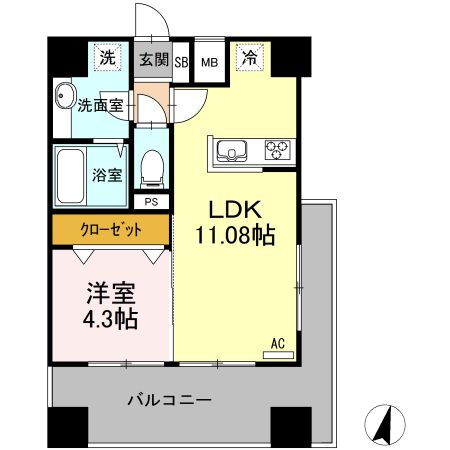 フェリーチェ梅香崎 6階 1LDK 賃貸物件詳細