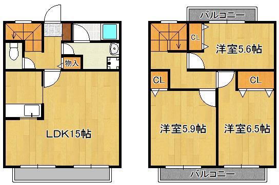 福岡県北九州市小倉南区上曽根２ 朽網駅 3LDK アパート 賃貸物件詳細